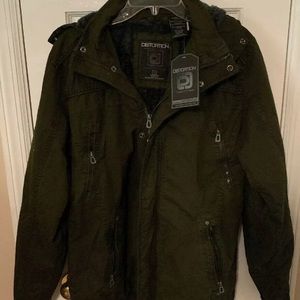Distortion Destresed Olive Coat Size M With Hood